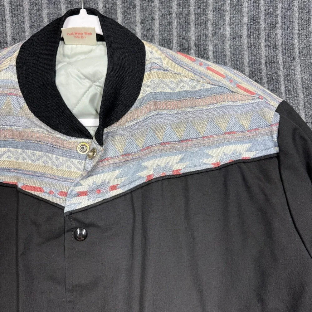Jackets By Pride Minot, ND Bomber Jacket Large Black Western Vintage (2169)